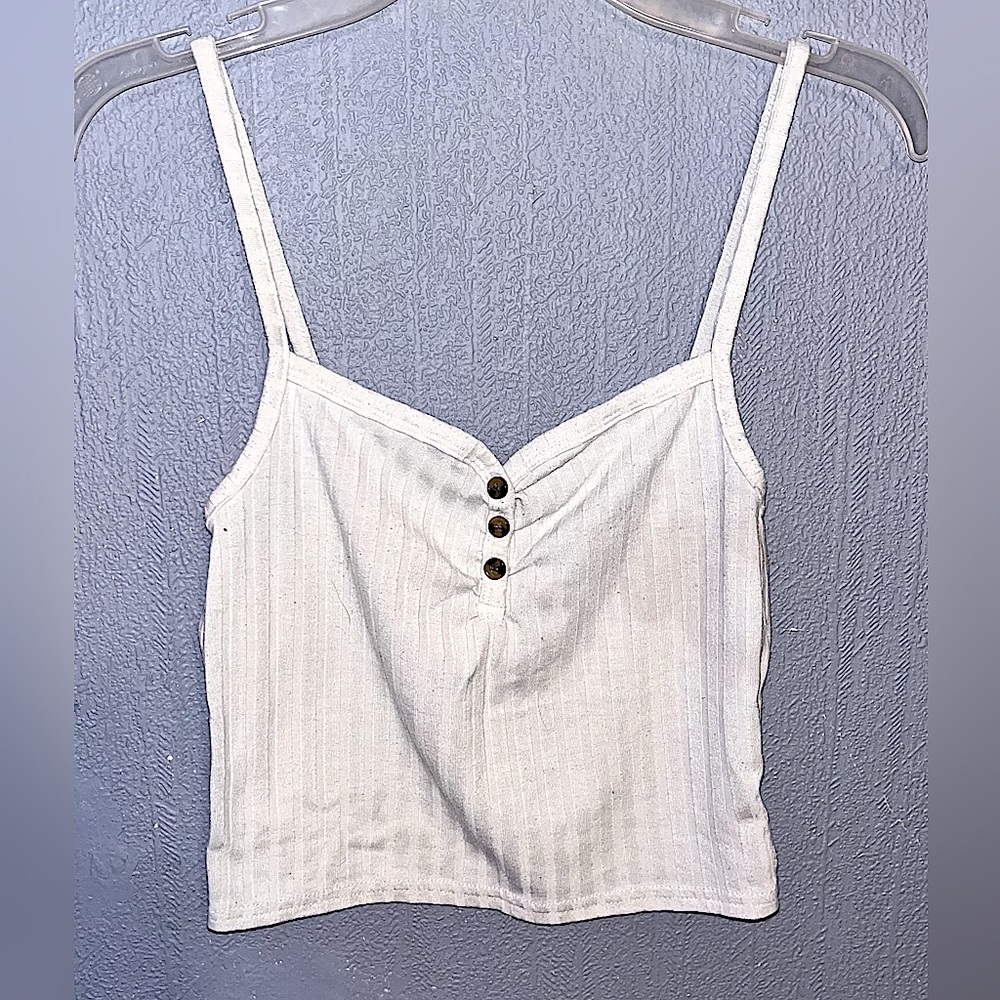 topshop ribbed cream tank top